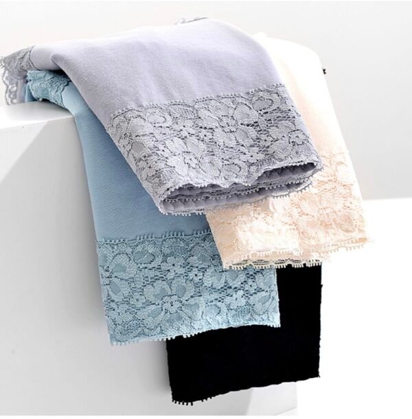 High-Waisted 50s Cotton Shaping Lace Women‘s Briefs - 图片 9