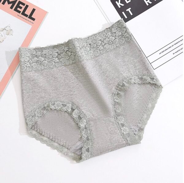 High-Waisted 50s Cotton Shaping Lace Women‘s Briefs - 图片 4