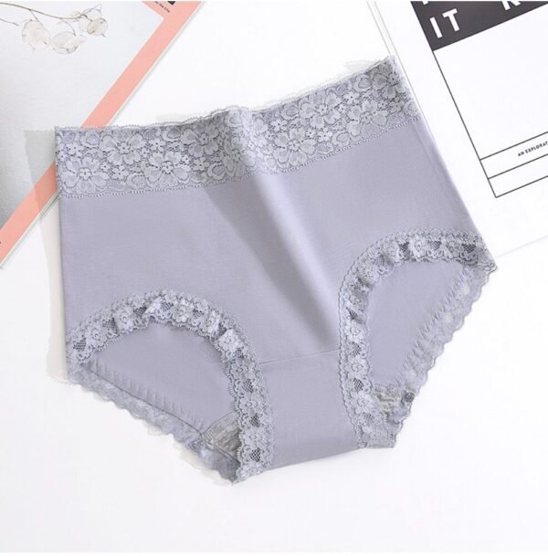 High-Waisted 50s Cotton Shaping Lace Women‘s Briefs - 图片 5