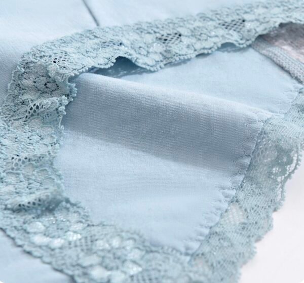 High-Waisted 50s Cotton Shaping Lace Women‘s Briefs - 图片 11