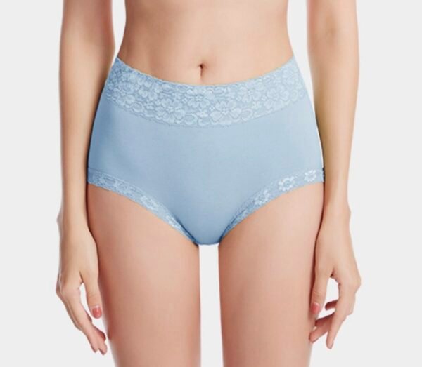 High-Waisted 50s Cotton Shaping Lace Women‘s Briefs - 图片 13