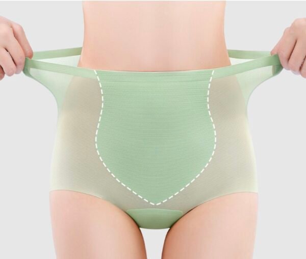 Women's Ice Silk Seamless High Waist Abdomen-Flattening Underwear - 图片 7