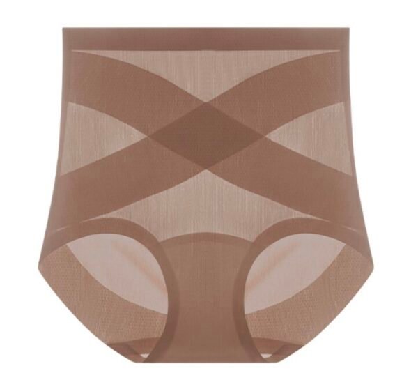 Women's Seamless Ice Silk High-Waist Triangle Abdomen-Flattening Underwear - 图片 4