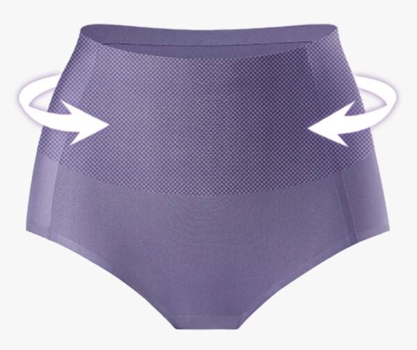 Women's Seamless Ice Silk High-Waist Abdomen-Flattening Underwear - 图片 12