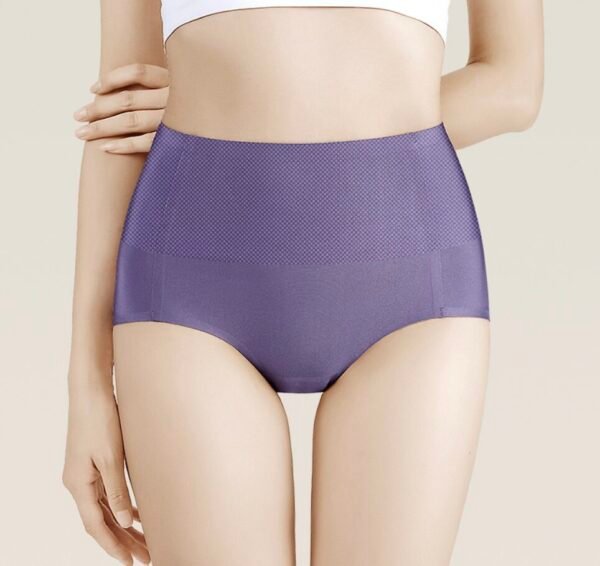 Women's Seamless Ice Silk High-Waist Abdomen-Flattening Underwear - 图片 9