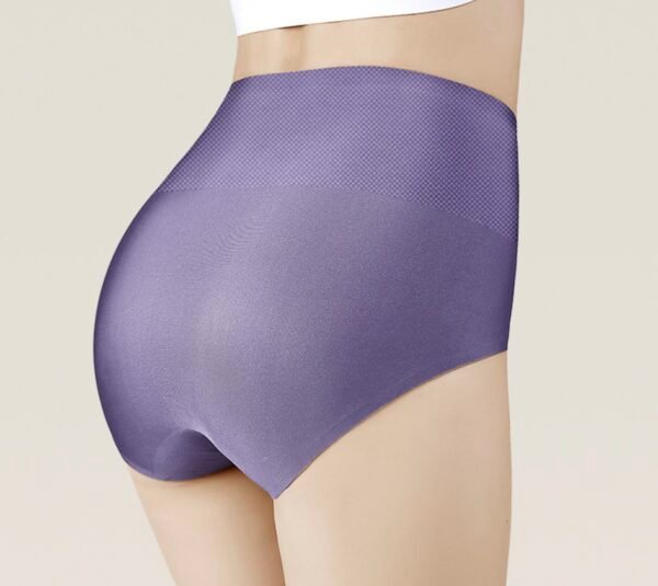 Women's Seamless Ice Silk High-Waist Abdomen-Flattening Underwear - 图片 11