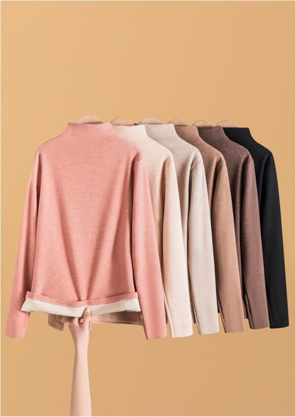 Women's Wool-Silk Mock Neck Thermal Set - 图片 16