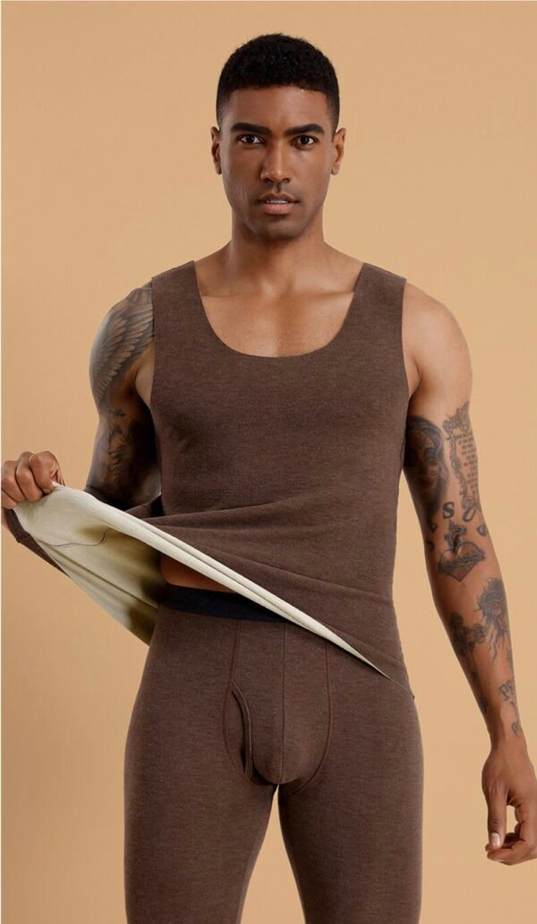 Men's Thermal Underwear in Triple-Blend Fabric (German Fleece + Wool + Silk)