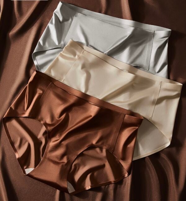 Seamless Satin Ice Silk 3D Full-Coverage Women's Briefs
