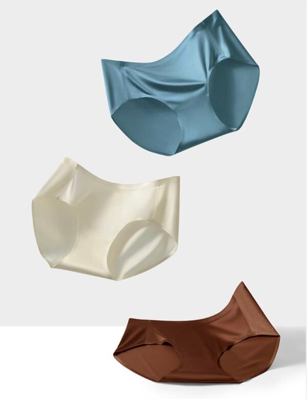 Seamless Satin Ice Silk 3D Full-Coverage Women's Briefs - 图片 2