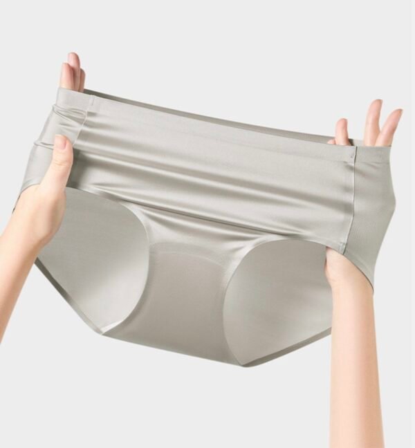 Seamless Satin Ice Silk 3D Full-Coverage Women's Briefs - 图片 4