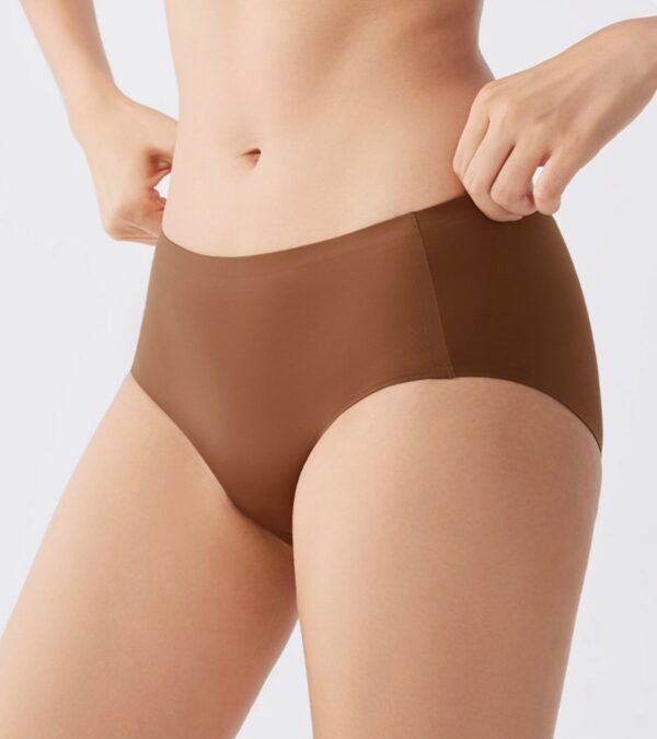 Seamless Satin Ice Silk 3D Full-Coverage Women's Briefs - 图片 11